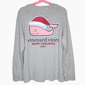 Vineyard Vines 2017 Holiday Long-Sleeve Whale Pocket T-Shirt